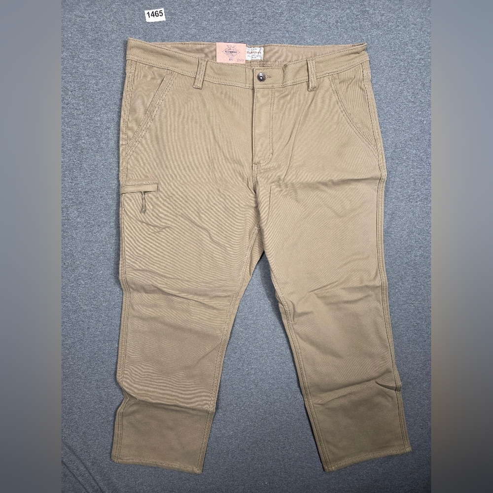 Weatherproof Men's 40×30 FLEECE LINED Khaki Utility Stretch Pants Workwear